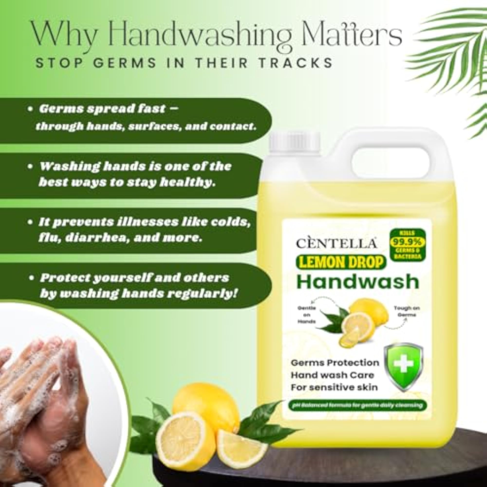 Lemon Fragrance Handwash Liquid for Germ Protection