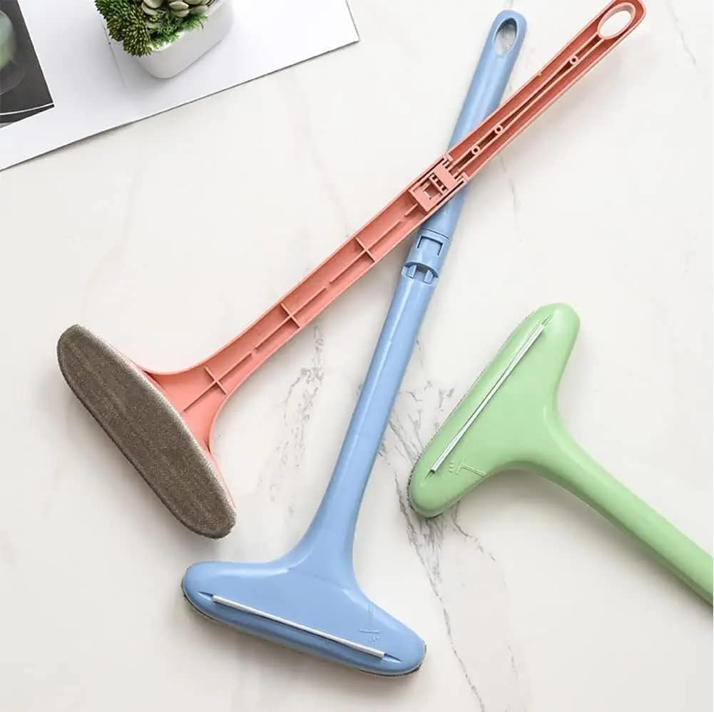 ROXA Multifunctional Screen Brush 2 in 1 Mesh Cleaning Brush & Wiper with Extended Handle Window Cleaning Brush Net Cleaner Double-Sided Window Cleaner Window Mesh Cleaner (Multicolor, Pack of 1) 2