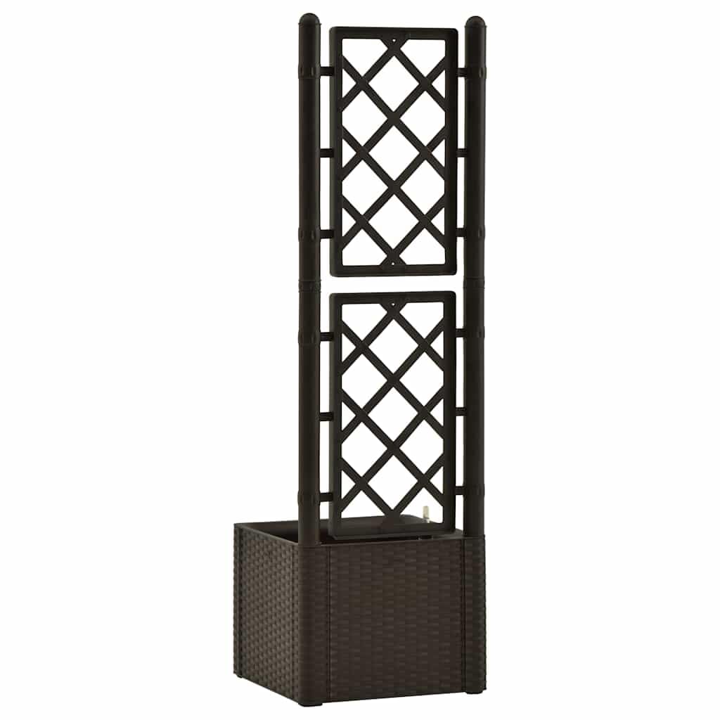 Jardinière Treillis Auto-Arrosante Moka 35L 43x43x142 cm