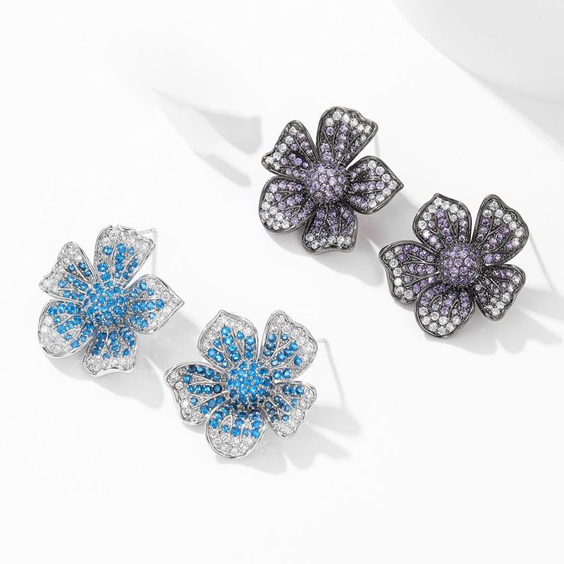 Boucles d'oreilles moissanite fleur or, éclat éternel - 3
