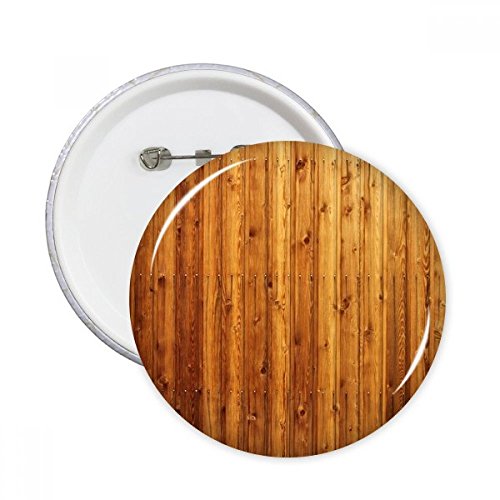 Badge rond texture plancher bois orange pour personnaliser vos vestes et sacs à dos