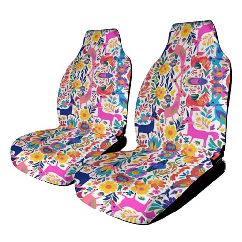 Housse de siège voiture durable contre l'usure motif Otomi mexicain
