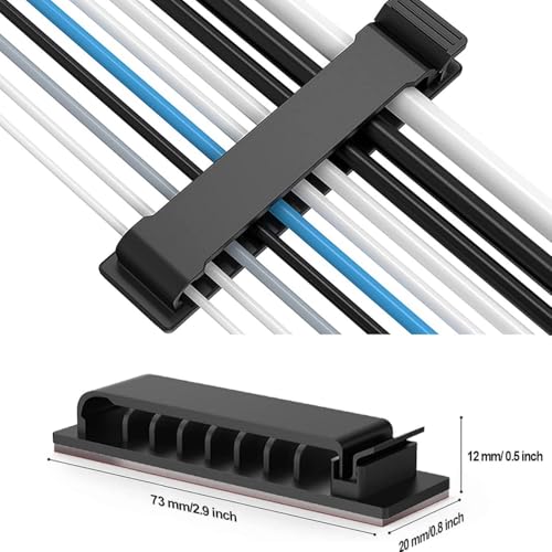 Organizador de cables con clips adhesivos para cableado, para escritorio, auto, pared, TV, PC y cables Ethernet miniatura 3