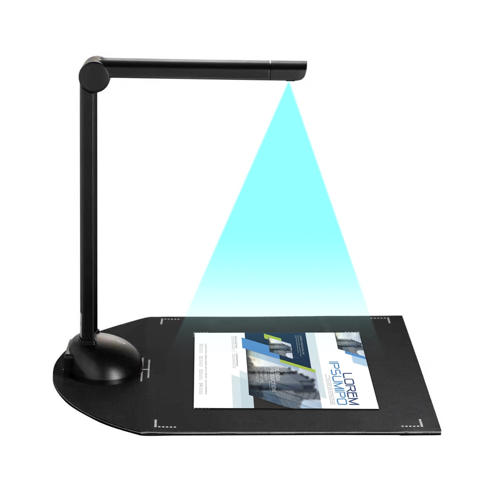 Jeffergarden Escáner de Documentos Portátil Inteligente, Escáner de Libros USB con OCR, Cámara de 8MP, Tamaño A3, Ideal para Escanear Libros, Facturas, Tarjetas de Identificación y Pasaportes (H3)