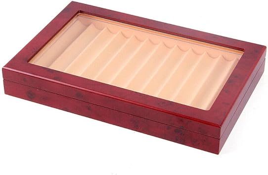 Pen Wooden Storage Case Transparent Display 12 Slots Easy To Carry Stable Pen Case