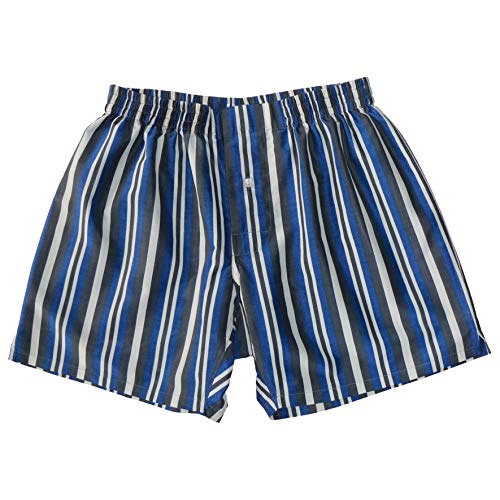 Navy Black Stripes Mens Cotton Silk Boxers -100% Silk - Sizes 30