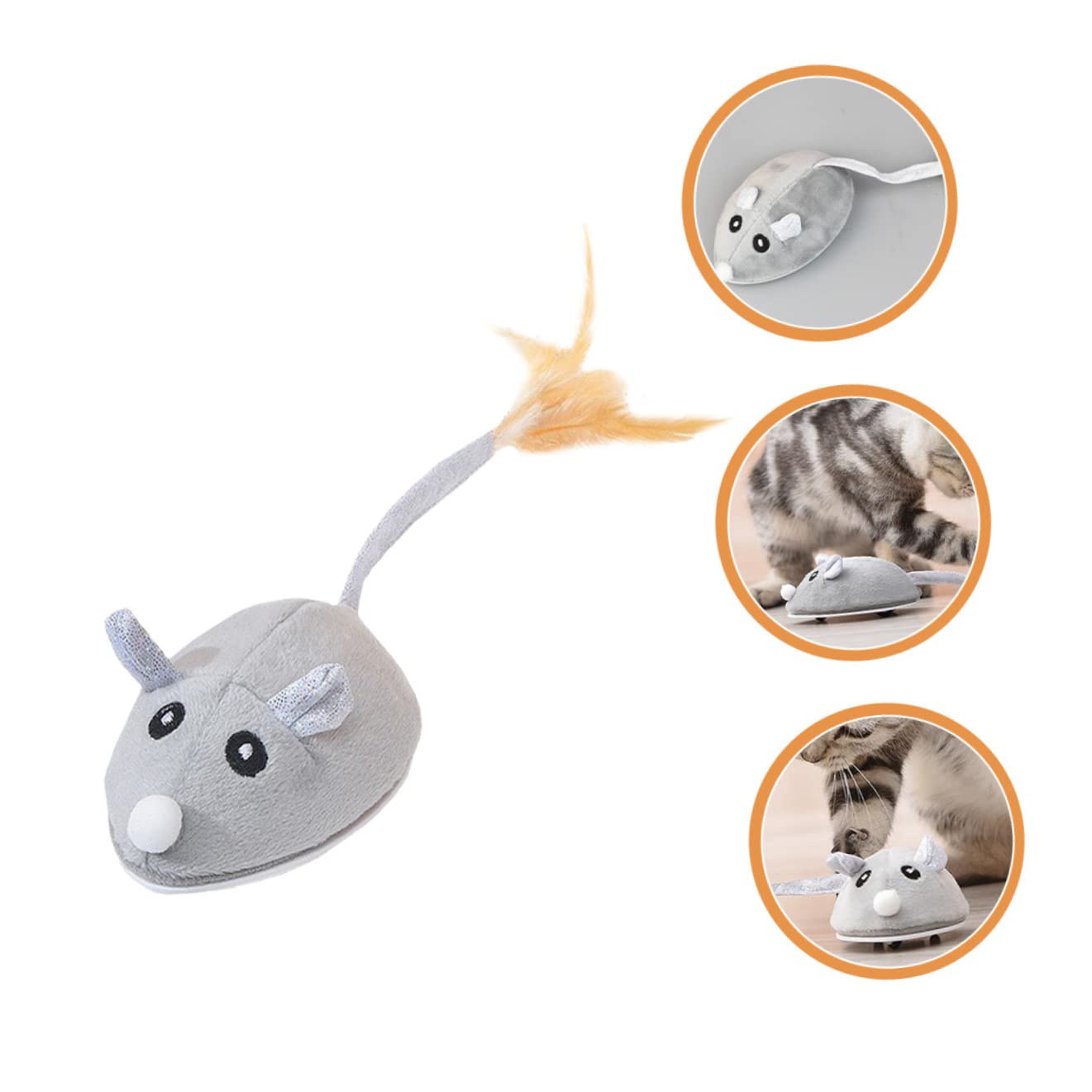 Mipcase 4pièces Souris Électrique Rechargeable pour Chats Jouet Interactif avec Queue Agitée Et Sons Réalistes Amusant pour Jeu Autonome Et à Intérieur