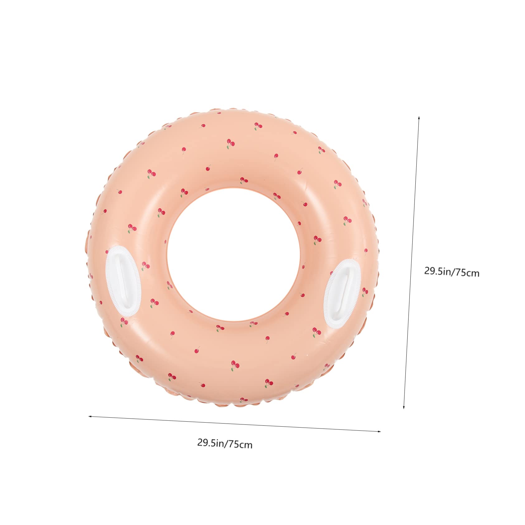 LIOOBO Inflatable Pool Float Ring Cherry Design with Handle and for Adults for Beach and Pool Parties Quick Inflate Swim Ring Tube for Summer Fun