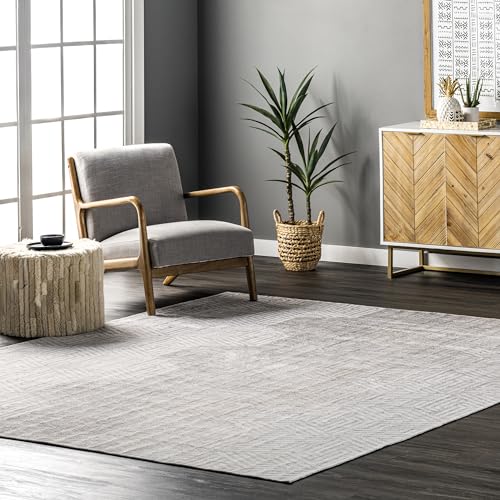 Tapis hexagonal lavable en machine nuLOOM Adeline beige moderne