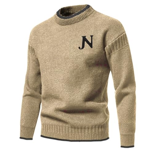 Men's Fashion Hoodies & Sweatshirts, Crewneck Pullover Comfort Waffle Textured Wool Long Sleeve Knitted Sweaters Outdoor2