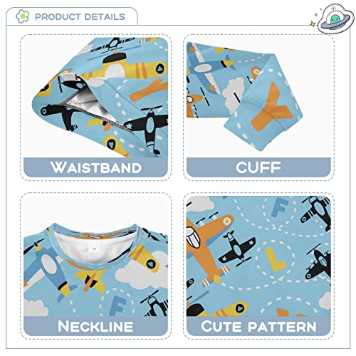 Cartoon Airplane Blue Boy Girl Sweatshirt Toddler Crewneck Pullover Sweater Long Sleeve Fall Winter Clothes3