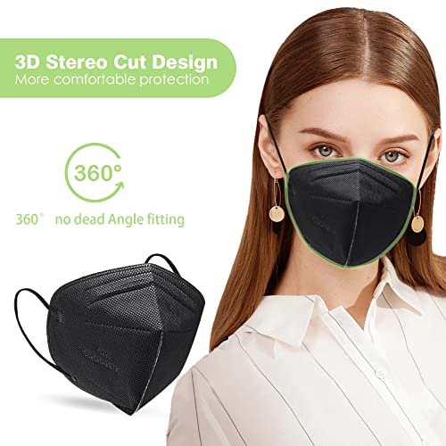 Image of SOOQOO 50 Pcs KN95 Face Maks for Audlts (Black)
