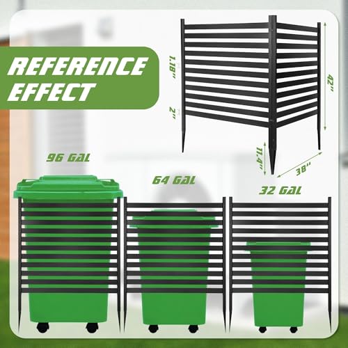 TURSTIN 2 Panels Air Conditioner Fence 38“W x 42”H No Dig Wood Privacy Screens Trash Can Fence Panels for Outdoor Privacy Fence Pool Equipment Enclosure