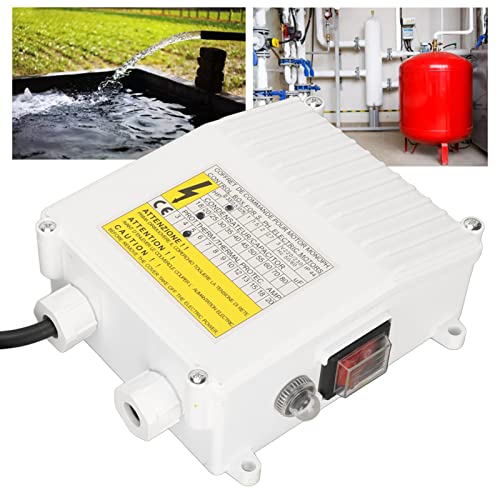 Controlador de Bomba Doméstica - Caja de Control de Bomba de Pozo Profundo con Succión Sumergible y Disyuntor de Protección Térmica (1100W, Enchufe UE 220V)