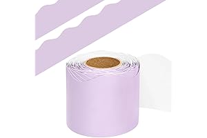 Lavender Scalloped Bulletin Board Borders - Light Purple Trim for Classrooms (52 ft)