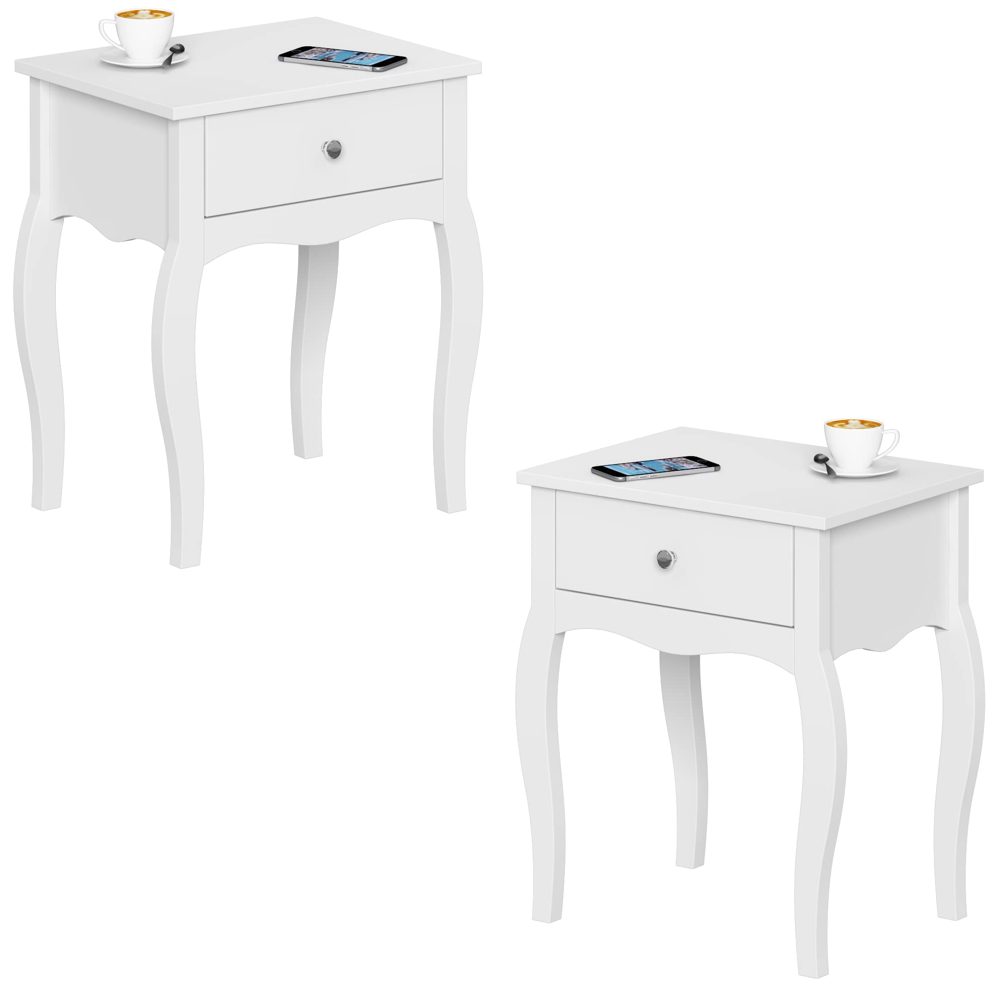 ChooChoo End Table with Wavy Silhouette & Curved Legs