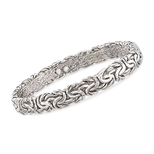 Ross-Simons Italian Sterling Silver Flat Byzantine Bangle Bracelet. 8 inches