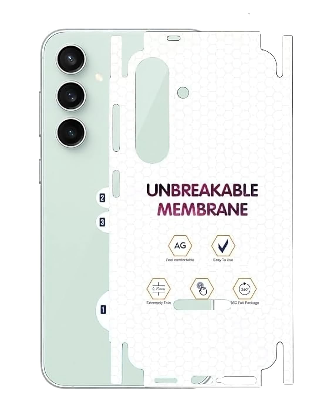 JGD PRODUCTS Matte Finish Full Body Cover Back Protector Compatible with Samsung Galaxy S24 Ultra 5G | Unbreakable Membrane Scratch Guard Full Fit Protective, Case Friendly (Pack of 1) — Amazon image 15