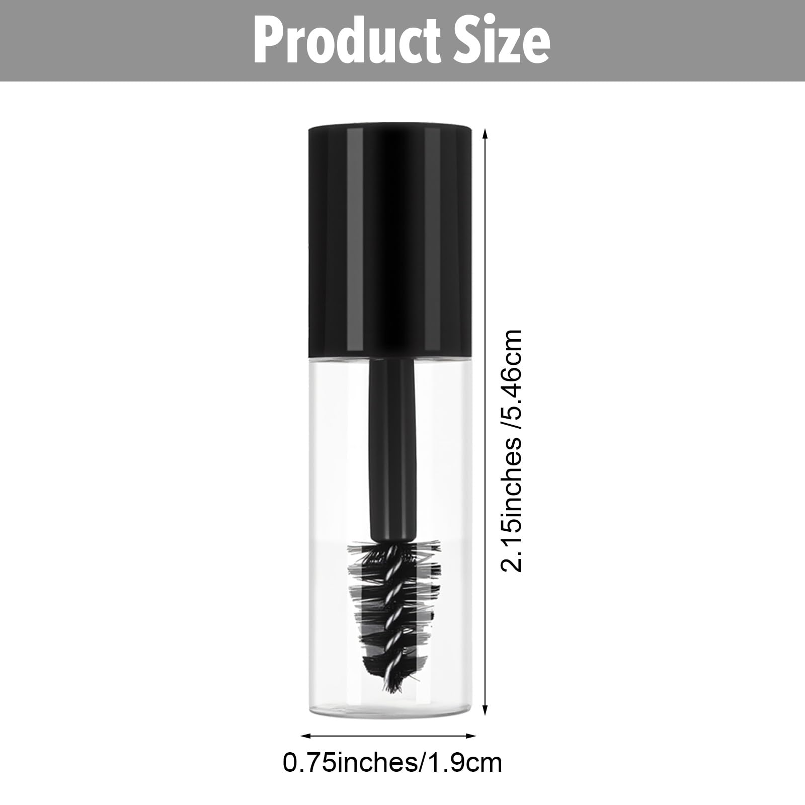 Heclia 20 PCS Empty Mascara Tube with Eyelash Wand 3ml Mini Empty Mascara Bottles with Brush Rubber Inserts for Castor Oil Small Sample Size Eyelash Growth packing Tube Container for Home and Travel - Image 3