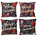 Yardwe Buon Natale Federe 4Pcs Agriturismo Cuscino Copre Cassa a Cuscino per Divano Cuscino Cuscino del Divano di Festa Festa di Natale Decorativo