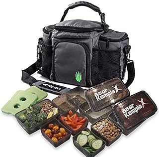 Bear KompleX Insulated Meal Prep Management Lunch Bag, 6 Compartment Lunch Box Cooler