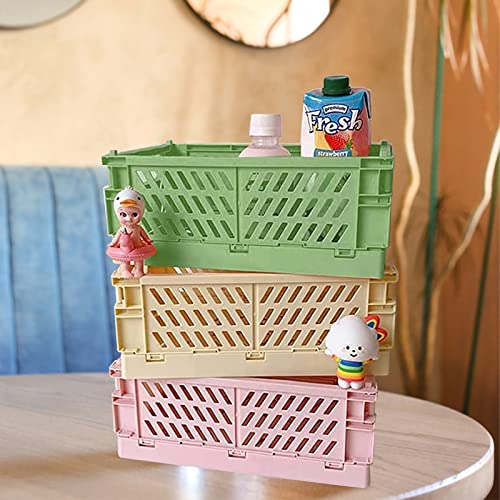 5er Pack Mini Körbe, Mini Kunststoffkörbe, Klappkorb, Stabil Faltkiste Kunststoff, Plastik Klappkorb, Kunststoff Faltbox Aufbewahrungskiste für Kinderzimmer, Küche, Schlafzimmer, Büro