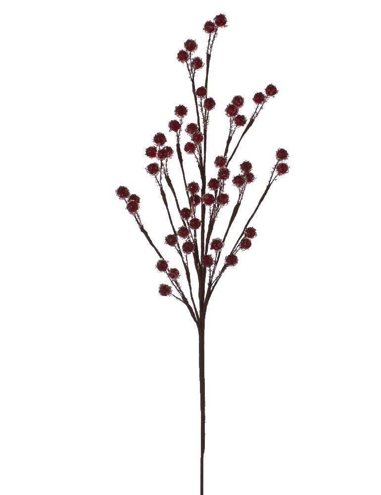Festive Productions Red Frosted Berry Spray Pick X 3 For Flower Arrangements. 45Cm