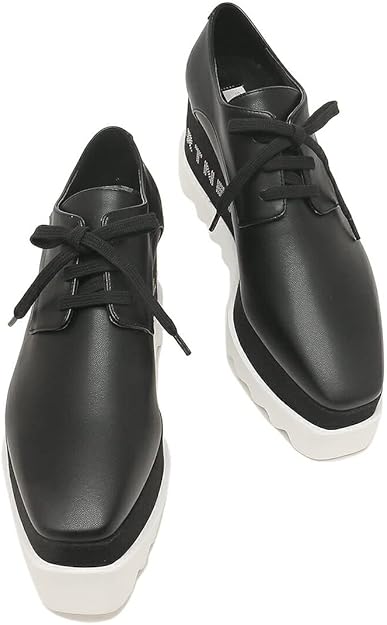 ステラマッカートニー黒 合成皮革 ウェッジソール シューズ　37 ステラマッカートニー37