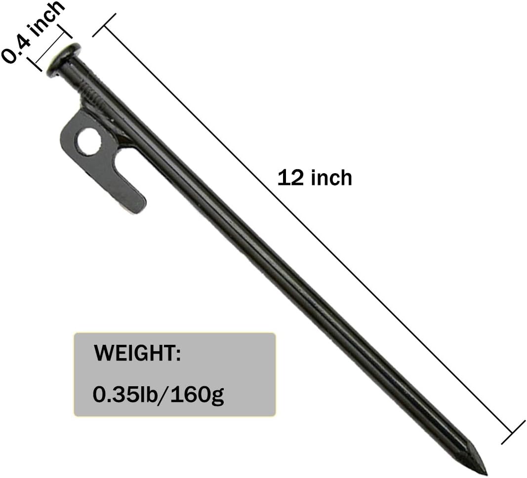 8 Pack Tent Stakes Heavy Duty 12 inch Steel Tent Pegs for Camping Unbreakable and Inflexible : Sports & Outdoors