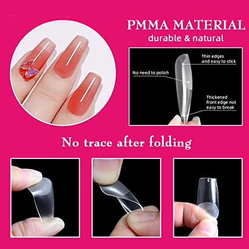 240 peças de pontas de unhas - Unhas Falsas de Resina Transparente - Conjunto de pontas de unhas PMM