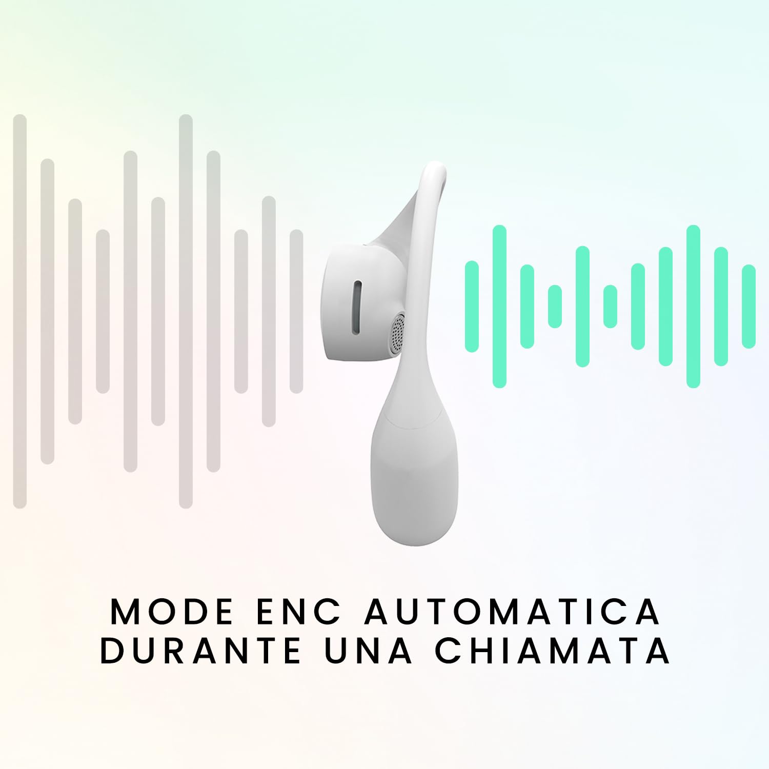 SPC Ether 2 Sense – Cuffie wireless Bluetooth Open-Ear con cancellazione del rumore nelle chiamate, batteria a lunga durata (30h), microfono, doppia connettività, IPX4 - Bianco