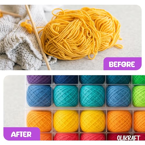 Image of Olikraft Manual Yarn Winder | Yarn Ball Winder, Roller, Baller Crochet Spinner for Crocheting | Clamp for 1 3 /4 inch Surfaces | Create Cakes up to 4oz (Glacier Gray)