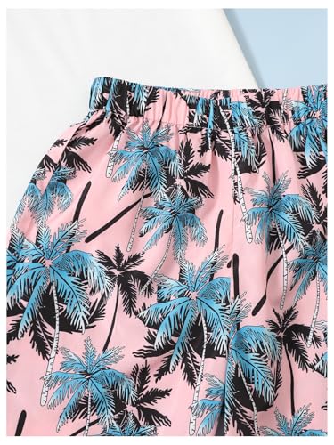 Image of Floerns Boy's 2 Piece Outfit Summer Tropical Short Sleeve Tee Shirt and Shorts Set