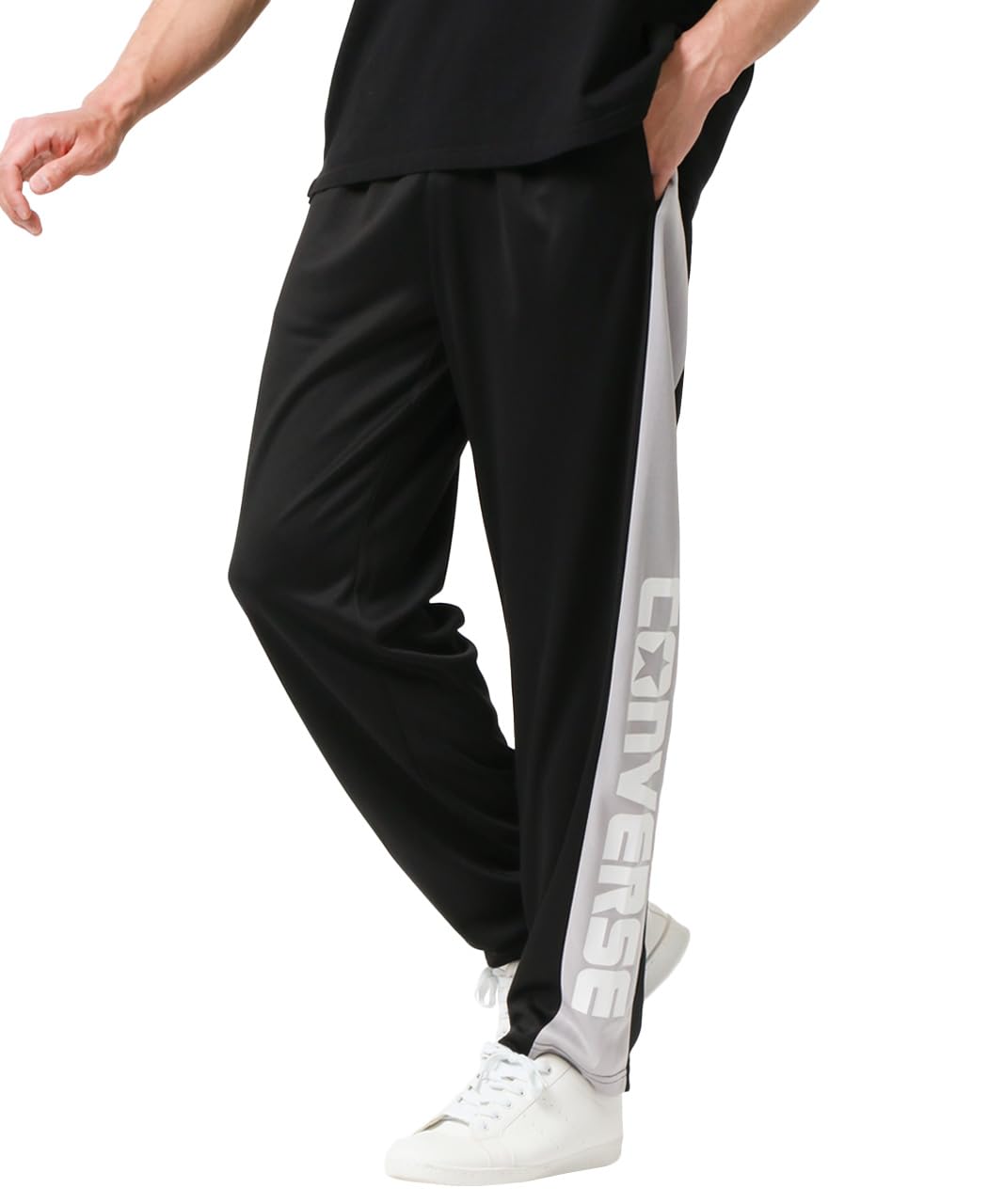 [コンバース] ジャージ 下 メンズ 速乾 ドライ サイド ロゴ ジャージパンツ ロングパンツ ズボン 吸汗速乾 ゆったり イージーパンツ スポーツ トレーニング ジム - 2