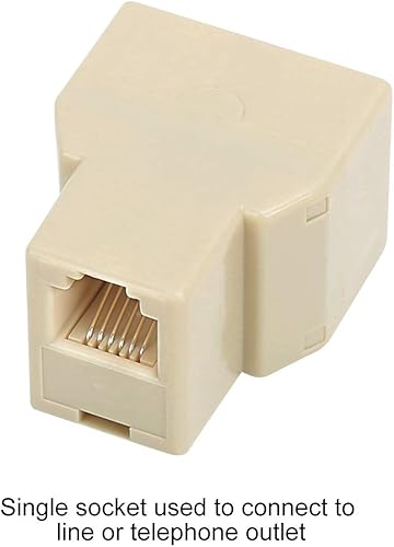 Miniatura 3 de Uvital RJ12 6P6C 1 hembra a 2 divisores de línea telefónica hembra, conector y separador de cable de teléfono fijo (amarillo, paquete de 4)