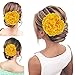 Peony Flower Hair Clip Hanfu Hairpin Bridesmaid Pin up Flower Brooch Party Wedding Decor (one size, yellow)