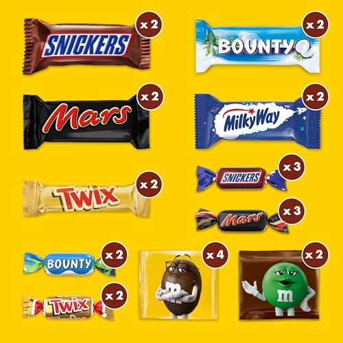M&M'S & Friends Adventskalender mit M&M'S, Bounty, Mars, Milky Way, Snickers und Twix I 361 g Süßigkeiten zum Verschenken und für Weihnachten