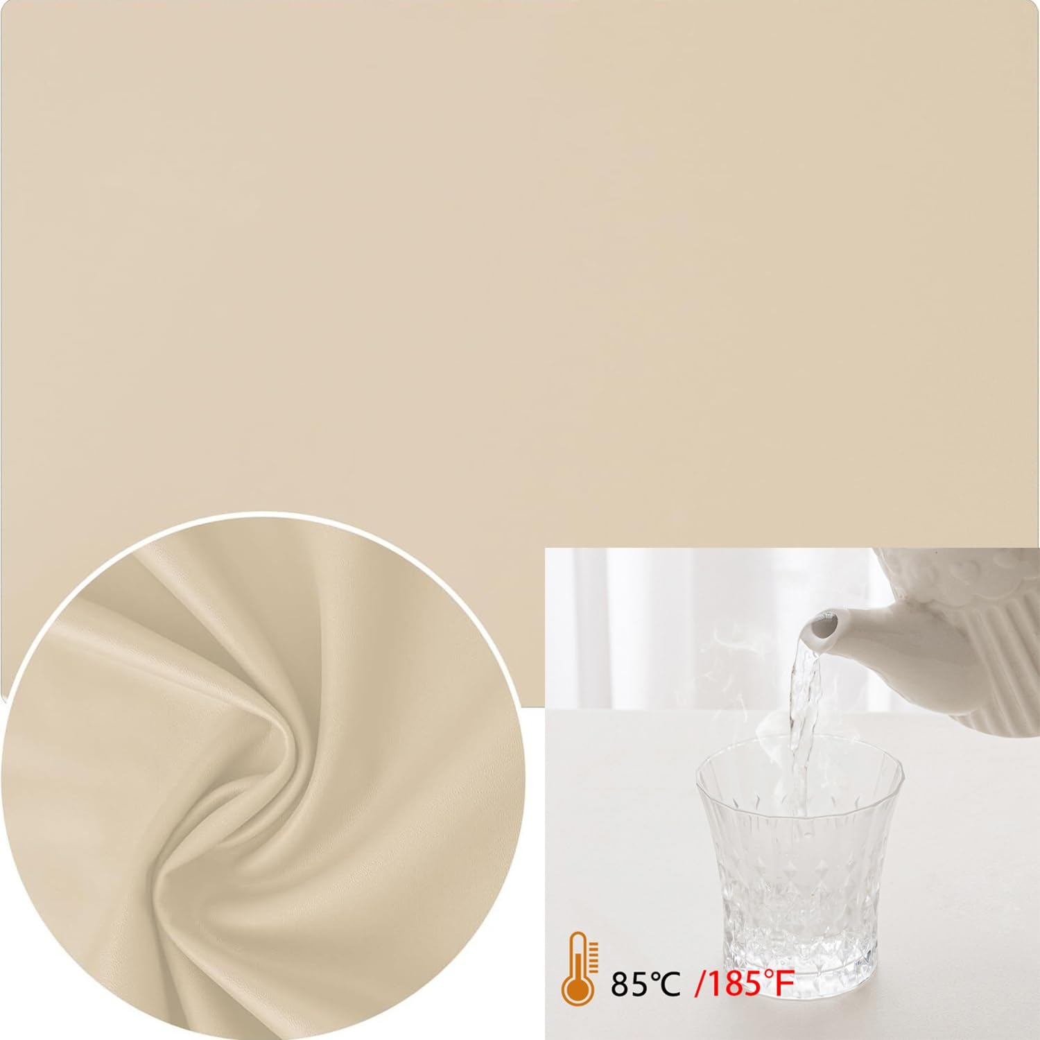 Copritavolo Quadrata Impermeabile 60×60-100×100cm Tovaglia Antimacchia Rettangolare 60×120 80×130 90×150 90×140cm Bordo Elasticizzato for Interno ed Esterno(Beige,100x100cm/40x40in)