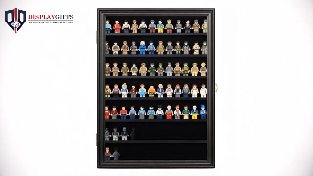 Minifigures Display Case Wall Thimble Cabinet Shadow Box (Black