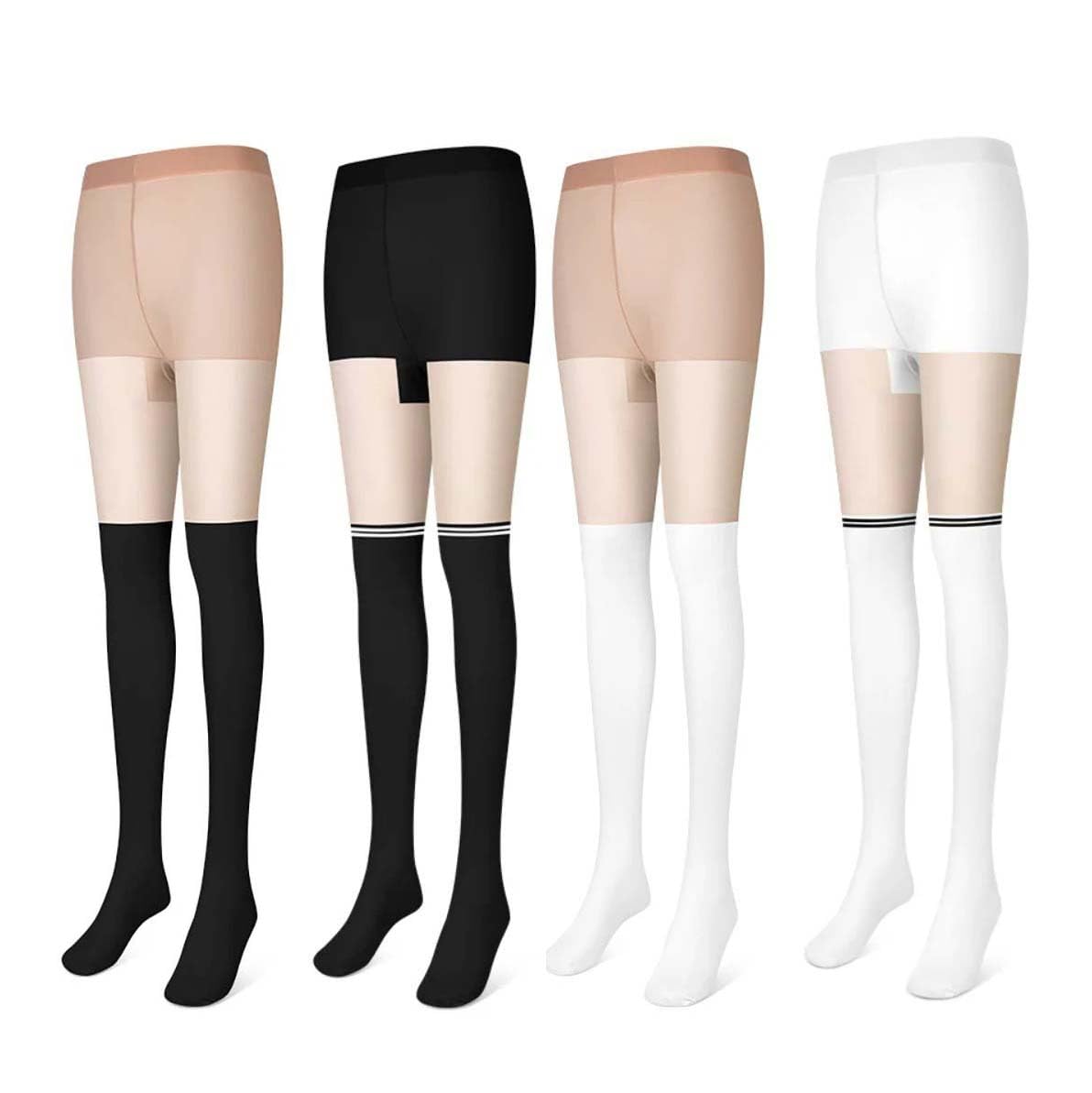 4 szt. Golf legginsy z filtrem przeciwsłonecznym skarpety sportowe damskie letnie lekkie oddychające łączone antypoślizgowe pończochy z jedwabiu lodowego