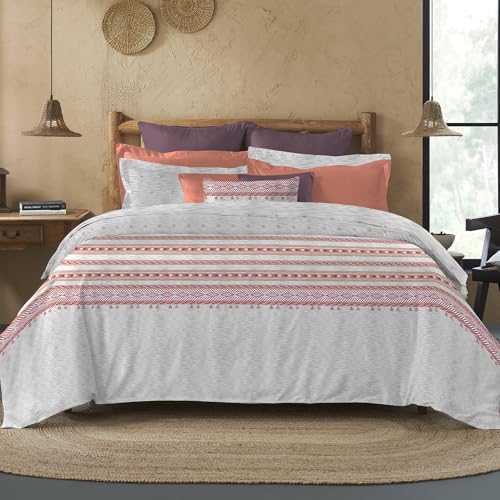 Image of MYTRIDENT Sanskriti Cotton Bedsheet for Double Bed, Gifting Collection King Size - Kullu Shawl Grey