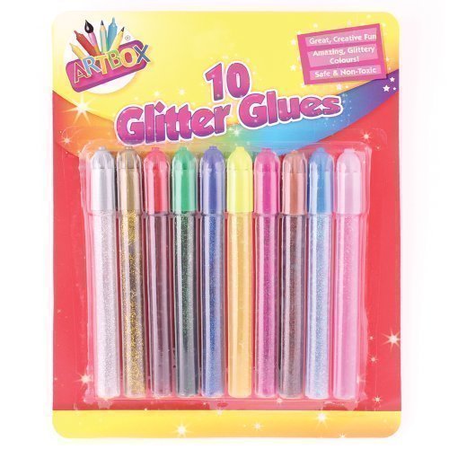3X 10 x Childrens Kids Glitter Glue Art Craft Pens! Gold Silver Red Green Pink Blue +