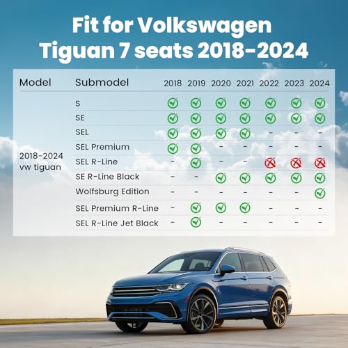 Image of LASFIT for 2018-2024 Volkswagen Tiguan Cargo Liner, Custom fit for 7 Seats
