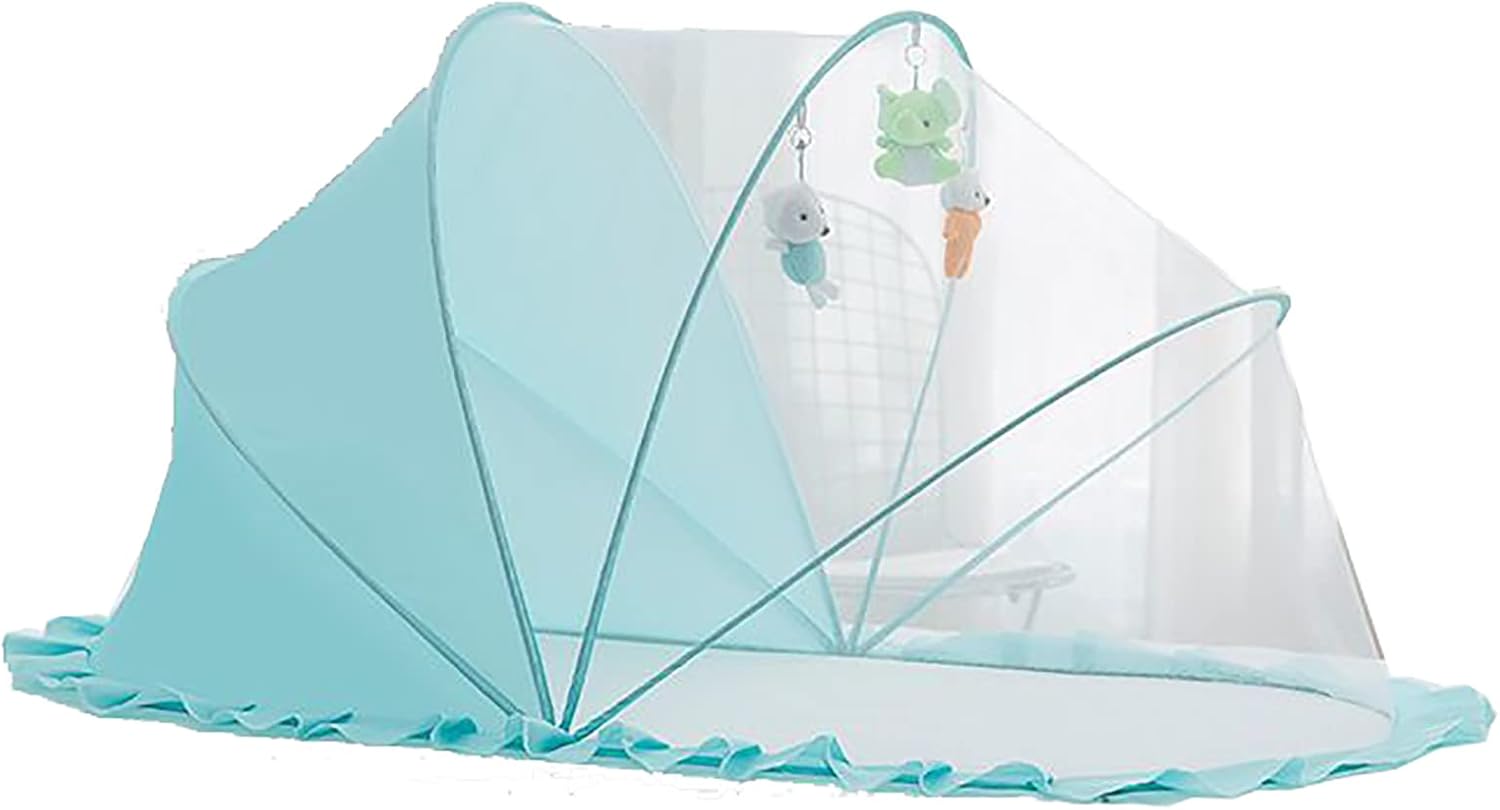 Generic Mosquito Net Bed Canopy Foldable Summer Shading Bedroom Lightproof Windproof Bed Netting Curtains Sleeping Tents Bed Canopy,Blue,125x65x60cm