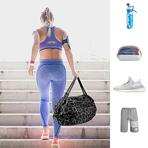 Large tote bag Foldable Beach Bag Weekender Bag for women Travel Shopping Bags Grocery Bags Travel Duffel Bag Ripstop Waterproof Nylon Reusable Shopping Bags Machine Washable Gift(Pink camouflage)