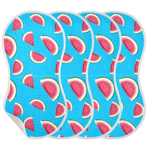 xigua Watermelon Muslin Baby Burp Cloths Set of 1, Super Soft & Absorbent Burping Rags, Cotton Burp Clothes Shower Gift for Newborn, Baby Girls and Boys3