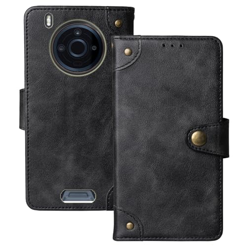 Anybird Premium Retro Flip Leather Protector Case For JCB Toughphone MAX M20 5G 6.6" Magnetic Card Slot Protective Bumper (Black)