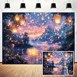 7X5ft Fairy Tale Castle Backdrop Palace Prince Beauty Garden Lake Lantern Dating Romantic Birthday Party Photography Background Photo Studio Props