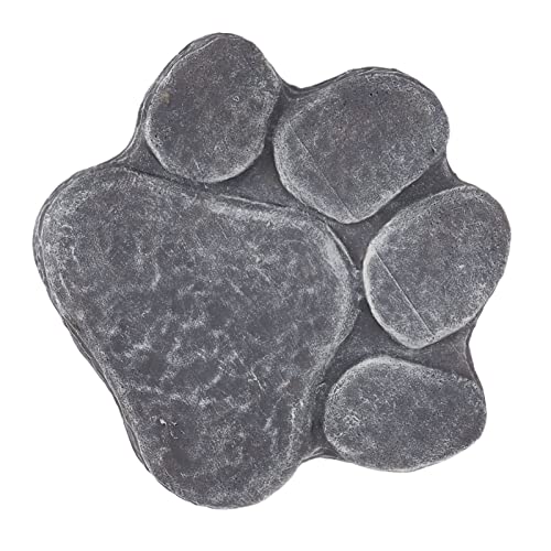 Piedra de Jardín Conmemorativa para Mascotas, Huella de Perro, Piedra Conmemorativa, Letras de Bricolaje, Marcador de Tumba para Perros, Monumento para Mascotas en Patio de Césped (gris roca)
