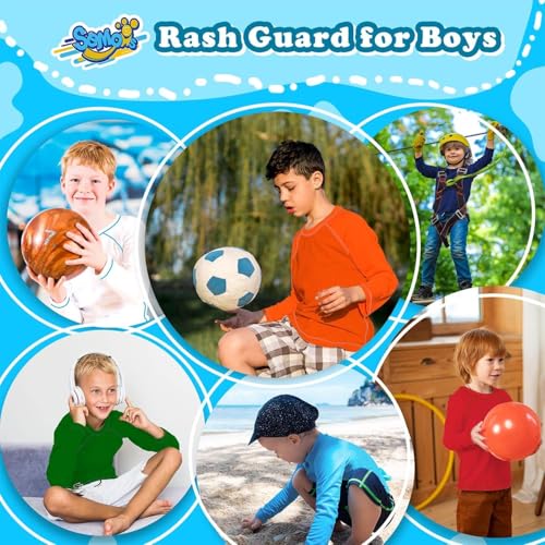 Image of Boys' Rash Guard Long Sleeve UPF 50 Sun Shirts for Toddler Kids Youth Water Swimming Rashguard